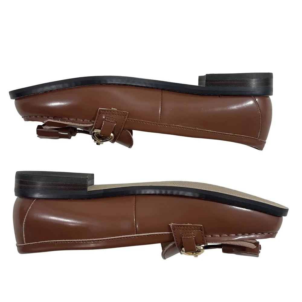 NEW Talbots Women's Shoes‎ Laura Tasseled Leather Loafers Brown Size 5.5M